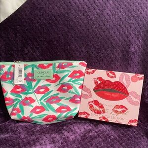 Clinique Lip Print Cosmetic Bag - Beauty Concepts Matte Liquid Lipstick NEW